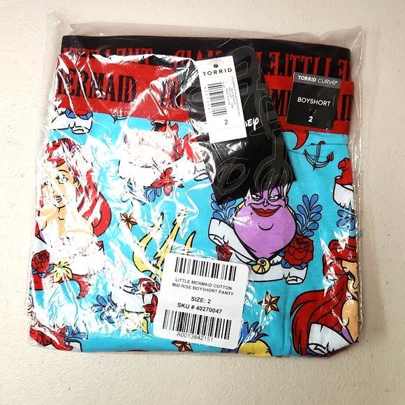 ❤️NWT VINTAGE TORRID PANTY DISNEY PRINCESS ARIEL LITTLE MERMAID BOYSHORT PLUS - Picture 3 of 7